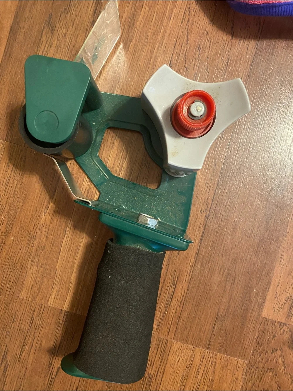 Green Packing Tape Dispenser with Foam Grip